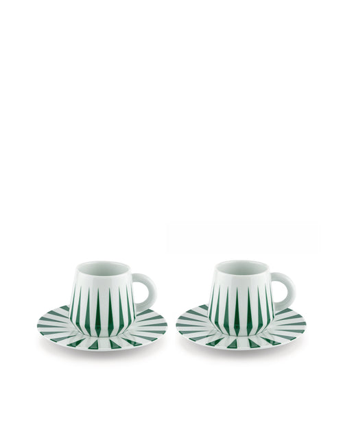 Delight green Set of two mocha cups with saucer Alessi