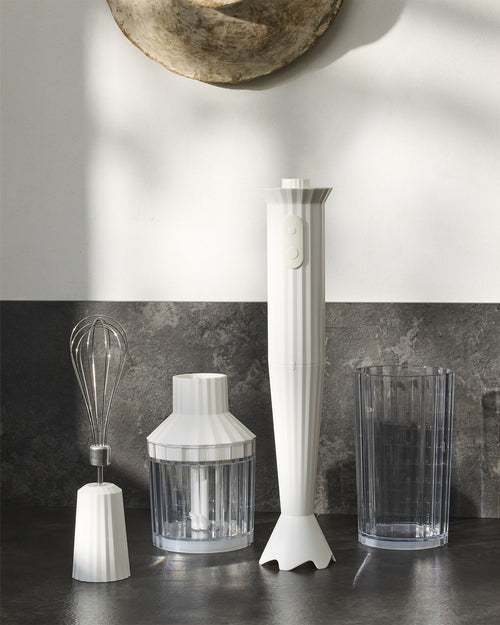 Plissé white Hand blender set. US plug Alessi 1