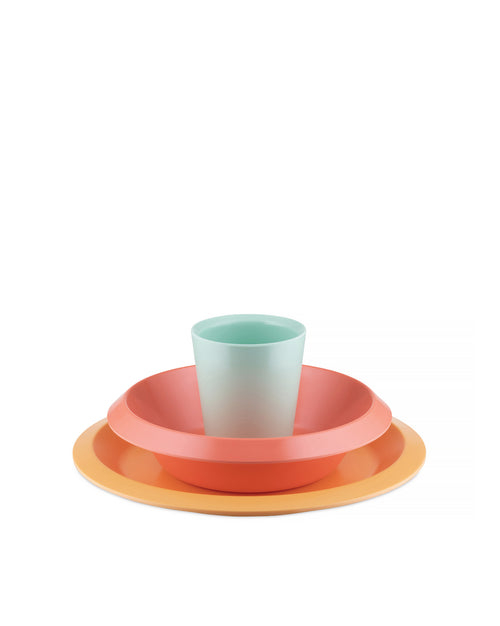 Giro Kids collection yellow, orange, green Children tableware Alessi