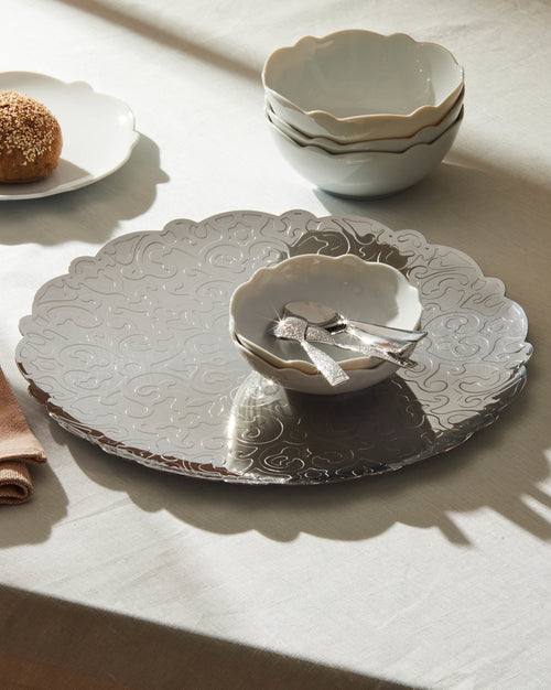 Dressed stainless steel, cm 35 || inch 13¾″ Round tray Alessi 1
