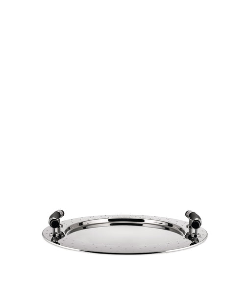 MGVASS black Round tray with handles Alessi
