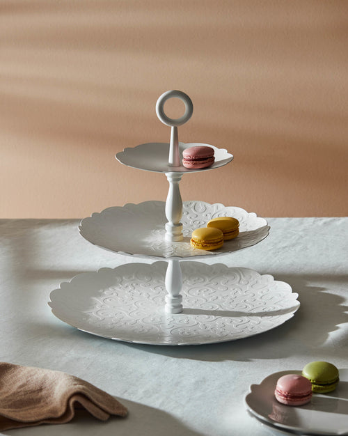 Dressed stainless steel Three-dish stand Alessi 1